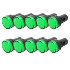 Image of 10x LED Indicator Power Signal Light Round 22mm 0.8" 12V 24V 110V 220V Wholesale