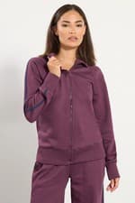Image of PixieGirl Petite Women's Stripe Collar Zip Sweatshirt