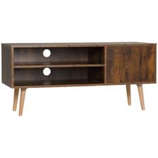 Image of HOMCOM TV Unit Cabinet for TVs up to 55Inches with Cupboard Shelves, Brown