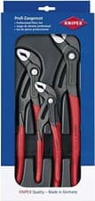 Image of KNIPEX 3 Pce COBRA Waterpump Pliers/Grips 180mm 250mm 300mm Set 00 20 09 V02