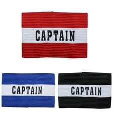 Image of Precision Junior Captains Armband Black Red Royal elasticated Adjustable
