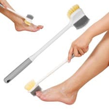Image of Multifunctional Foot Wash Brush with Long Handle, Toe Washer for White