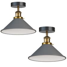 Image of 2 Pack Vintage Conical Flush Mount Ceiling Light with E27 Holder
