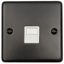 Image of G&H CFB33W Standard Plate Matt Black 1 Gang Master BT Telephone Socket