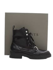 Image of AllSaints Women's Boots UK 4 Black Leather with Other Combat New with tags