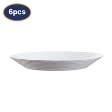 Image of Soup Plate Luminarc Harena Opal Glass 23cm Pasta Serving Dish 6pc Microwave Safe