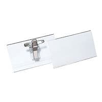 Image of Durable Name Badge with Combi Clip 40x75mm Clear (Pack of 50) 8141/19