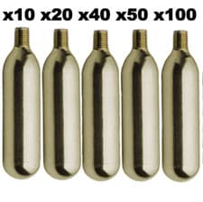 Image of 1 - 100 Threaded 16g gram CO2 Cartridges Bike Inflators Cycle Tyre Pump Gas