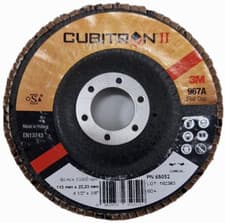 Image of 3M CUBITRON II FLAP DISC 115mm X 22,23MM 13773 Rpm 60+ 967A CONICAL PN 65052