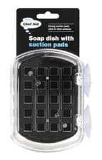 Image of Chef Aid Soap Holder Dish With Suction Pads For Kitchen Bathroom 10E00064