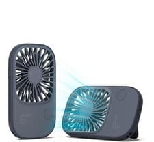Image of JISULIFE Mini Fan, 3 speeds, ultra slim USB rechargeable pocket travel fan.Blue.