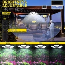 Image of Solar Shed Light with Separate Panel & 16ft Cable, IP65 5 Remote, Modes, R0H0