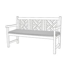 Image of 3 Seater Garden Bench Pad Outdoor Furniture Seat Bench Cushion Water Resistant