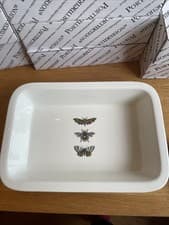 Image of BNIB Portmeirion Amber Botanic Garden Ceramic Large Roasting Dish