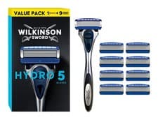 Image of Wilkinson Sword Hydro 5 Razor + 9 Blades Hydrating Gel Value Pack New Genuine