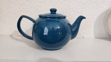 Image of Price & Kensington Teal Blue Teapot Classic Gloss Ceramic