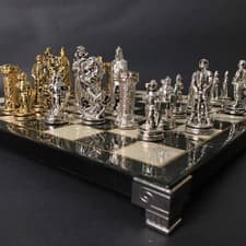 Image of Chess Set Vintage British Handmade Mosaic Board | Collector’s Decorative 🎁