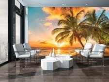 Image of Large Mural WALLPAPER 312x219 cm wall mural palms & beach tropical island