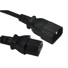 Image of TruConnect 1.8m IEC C13 F IEC C14 M Black Mains Extension Cable