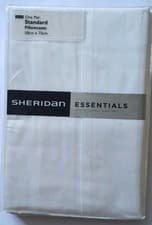 Image of Sheridan Essentials Standard Pillowcases Pair 500 Thread Sateen Count Snow