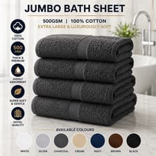 Image of 4X Extra Large Jumbo Bath Sheets 100% Premium Egyptian Cotton Soft Towel 500 GSM
