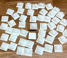 Image of 50x SELF ADHESIVE NYLON CABLE CLIPS SIZE MEDIUM 25mm x 25mm FOR 10mm CABLE