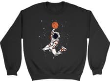 Image of Slam Dunk Astronaut Kids Sweatshirt Space Basketball Funny Boys Girl Gift Jumper