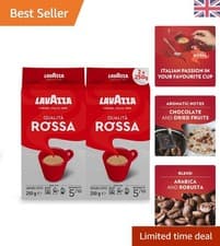 Image of Authentic Italian Medium Roast Ground Coffee - 2 x 250g Qualità Rossa Elegance