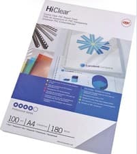Image of 3 x Pack of 100, 240 Micron A4 Clear GBC PVC Binding Covers HiClear CE012480
