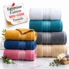 Image of Luxury 800GSM Towel Set 100% Egyptian Cotton Face Hand Bath Towels Bath Sheets