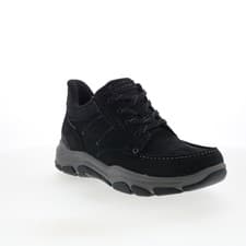 Image of Rockport Ronan RMRONAN Mens Black Suede Lace Up Lifestyle Trainers Shoes