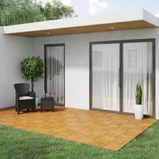 Image of 9-54 Pcs Interlocking Deck Tiles Acacia Wood Outdoor Floor Garden Patio 30x30cm