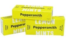 Image of PEPPERSMITH LEMON & PEPPERMINT FRESH DENTAL MINTS 3x15g 100% XYLITOL