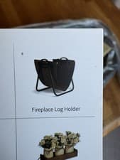 Image of Fireplace Log Holder Carrier Metal Black Brand New in Box
