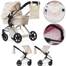 Image of Roma Darcie Single Dolls Pram + Bedding Set & Mattress - Cream 3+ years - BNIB