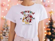 Image of Mickey and Friends Christmas Shirt, Disneyland est 1955 California, New Year Tee