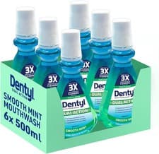 Image of Dentyl Dual Action Smooth Mint Plaque-Reducing CPC Mouthwash 6X500Ml