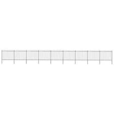 Image of Garden Fence with Spear  Steel 15.3x1.5 m Black Q8G6
