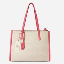 Image of RADLEY Handbag Beige Large Zip Top Tote Bag - Chartwell Signature Logo -RRP £239