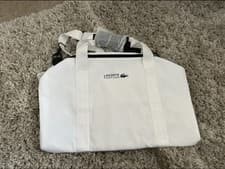 Image of Lacoste White Duffle Gym Bag Parfums New