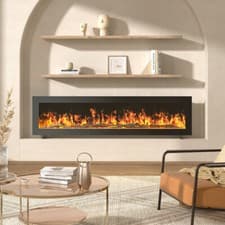 Image of LED Fireplace Media Wall Fire Wall Mounted / Standing Electric Heater 40-100in