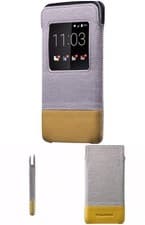 Image of Genuine BlackBerry DTEK50 Tan / Black Smart Pocket / Case - ACC-63006-002