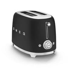 Image of Smeg TSF01BLMUK 2 Slice Toaster 950W Retro Style Stainless Steel in Matte Black