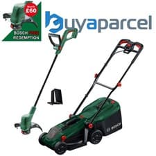 Image of Bosch Rotak 18V-32 Cordless Lawnmower Lawn Mower 32cm & Grass Trimmer Bare Unit