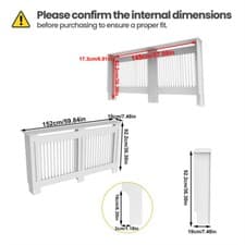 Image of Extra Tall Radiator Cover 92cm Height MDF Cabinet Grill Shelf Furniture S/M/L/XL