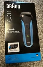 Image of Braun Series 3   Wet & Dry Electric Shaver - Black/Blue