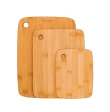 Image of Bamboo Chopping Board 3 Piece Food Cutting Board Natural Wood Multi-Size