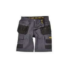 Image of DeWalt Cheverley Mens Work Shorts Grey Cargo Holster Pocket, Double Stitched