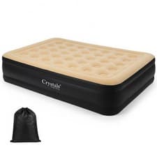 Image of DOUBLE INFLATABLE HIGH RAISED AIR BED MATTRESS AIRBED BUILT IN ELECTRIC PUMP
