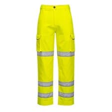 Image of Portwest LW71 Hi‑Vis Women’s Three Band Yellow Work Trousers Safety Pants 12‑14